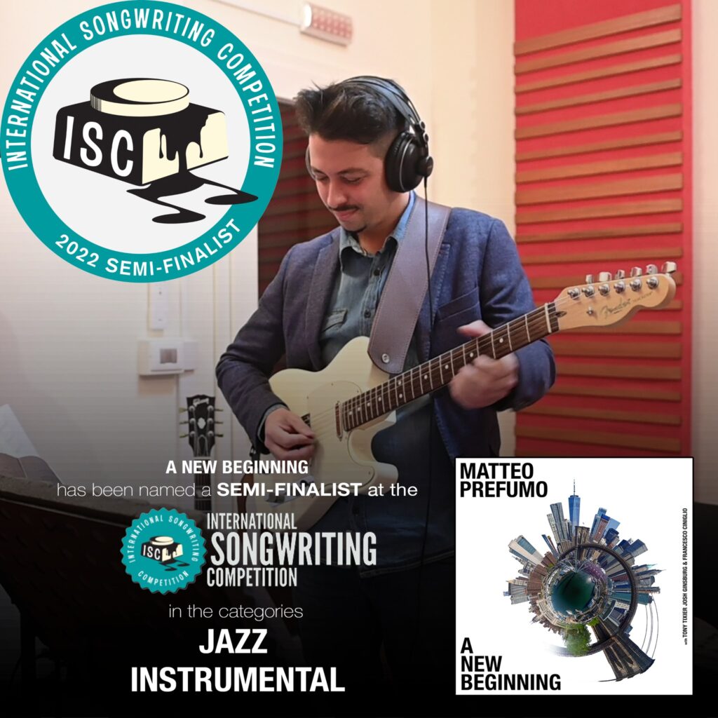 Matteo Prefumo in Semifinale all’INTERNATIONAL SONGWRITING COMPETITION